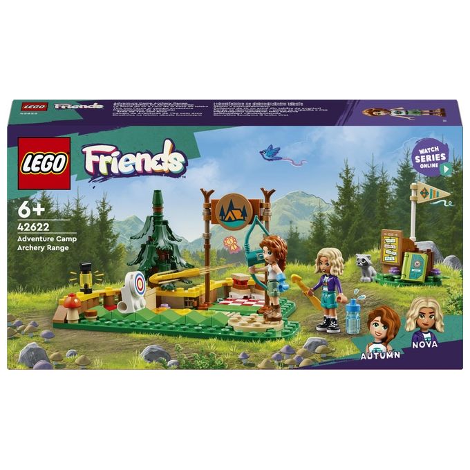 LEGO Friends Tiro con l'Arco al Campo Avventure Giochi Sportivi per Bambine e Bambini da 6 Anni in su con Arco e Frecce Giocattolo 2 Mini Bamboline e un Procione Idee Regalo di Compleanno 42622