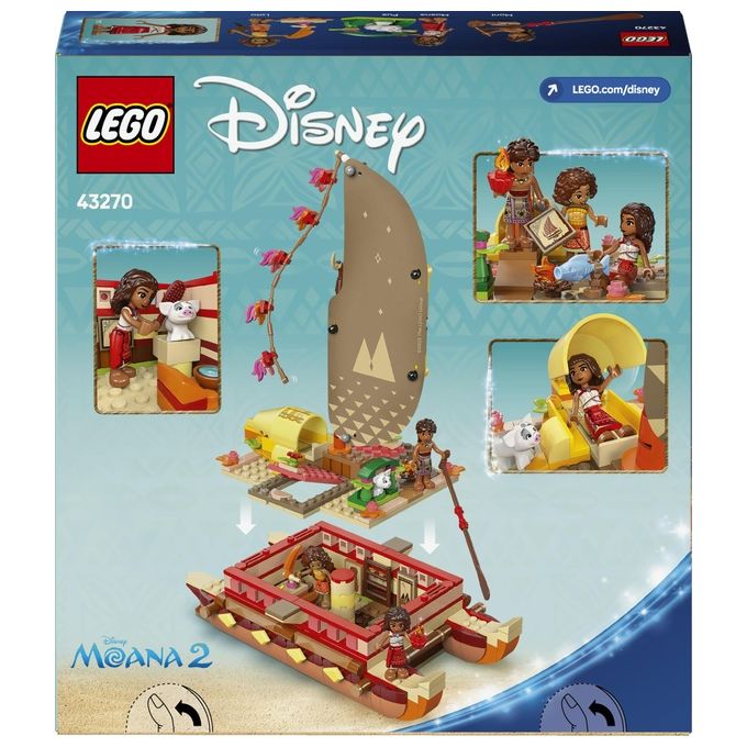 Lego Set 43270 La Canoa di Vaiana Disney Moana Avventura Creativa Gioco di Costruzione per Bambini e Collezionisti