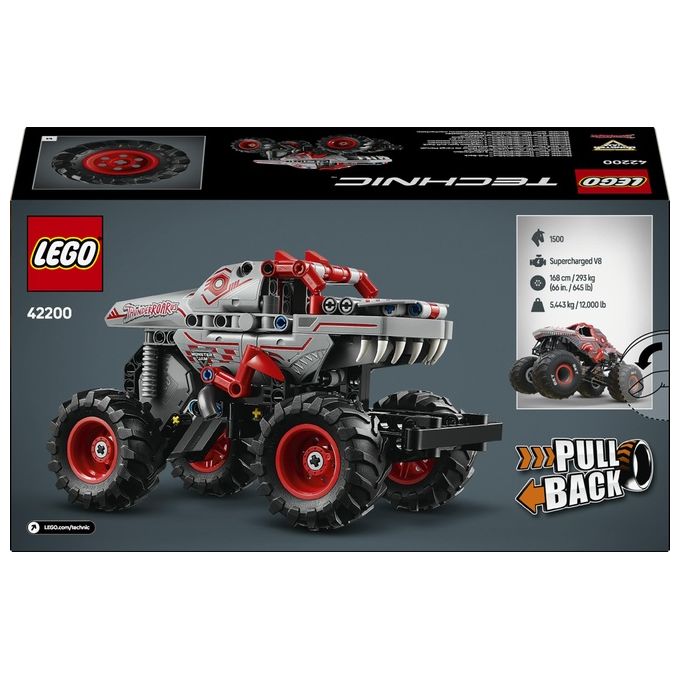 Lego 42200 Technic Monster Jam ThunderROARus Pull Back Set di Costruzioni 232 Pezzi 7 Anni colore Multicolore