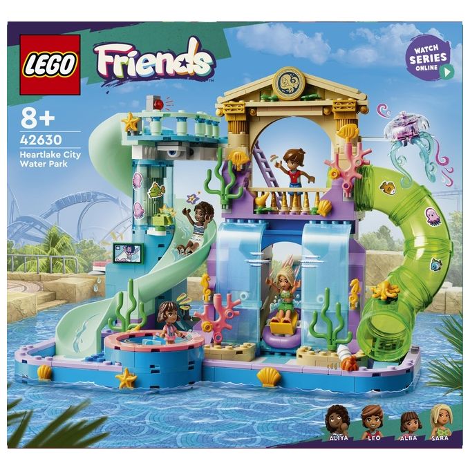 LEGO 42630 Friends Parco Acquatico di Heartlake City Giochi Creativi per Bambine e Bambini da 8 Anni in su da Costruire con Scivoli per l'Acqua 4 Personaggi e Accessori Idee Regalo di Compleanno