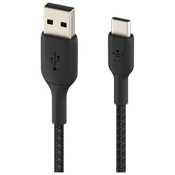 Belkin Boost Charge Cavo Usb-C Intrecciato Usb-C-Usb-A Cavo 15cm Rivestito Nero