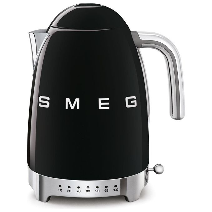 Smeg KLF04BLEU Estetica 50's Style Bollitore Elettrico a Temperatura Variabile Capacita' 1,7 Litri 7 Tazze Potenza 2400 W Nero
