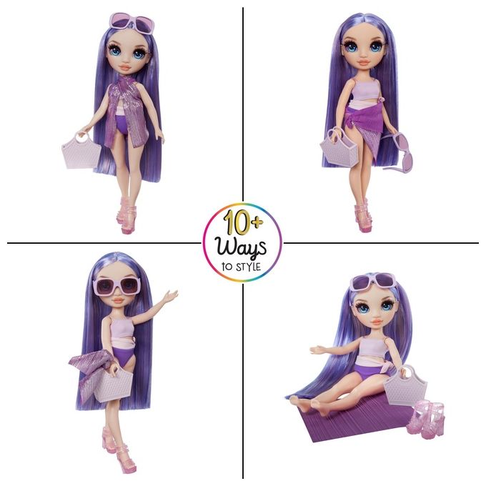 MGA Bambola Rainbow High Swim e Style Fashion Doll Violet Purple