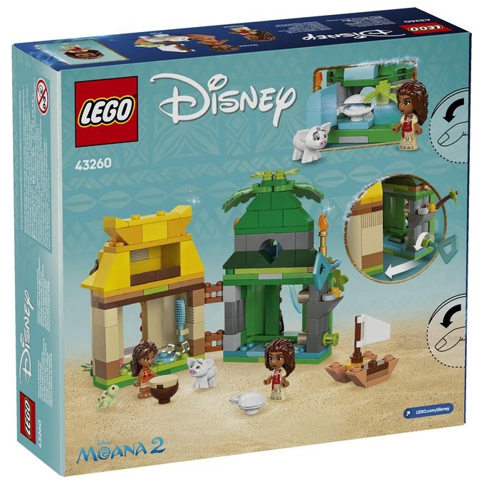 LEGO Set Disney Moana Divertimento sull'Isola di Vaiana 43260 Blocchi Creativi per Bambini e Appassionati di Costruzioni