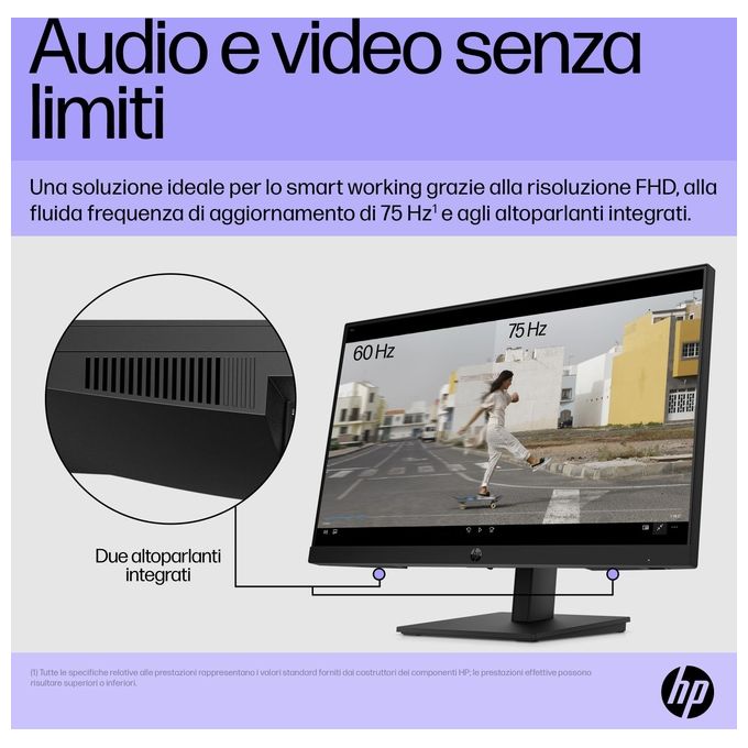 HP P22h G5 Monitor Pc 21.5'' 1920x1080 Pixel Full Hd Nero