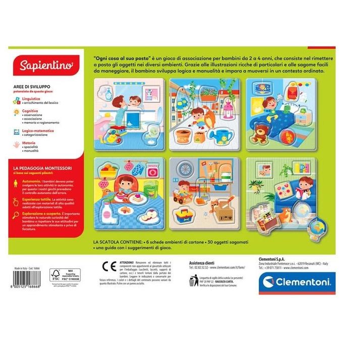 Clementoni Gioco Educativo Sapientino Baby Montessori Ogni Cosa al Suo Posto