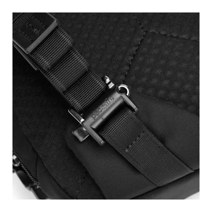 Pacsafe 60221130 V Zaino a Tracolla Antifurto 10 L Protezione RFID Poliestere Riciclato Tracolla Regolabile con Protezione Anti-taglio in Acciaio Inox colore Nero