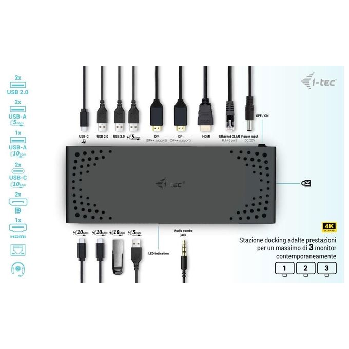 I-Tec Usb-c Triple DisplayDock Gen2 PD 100W