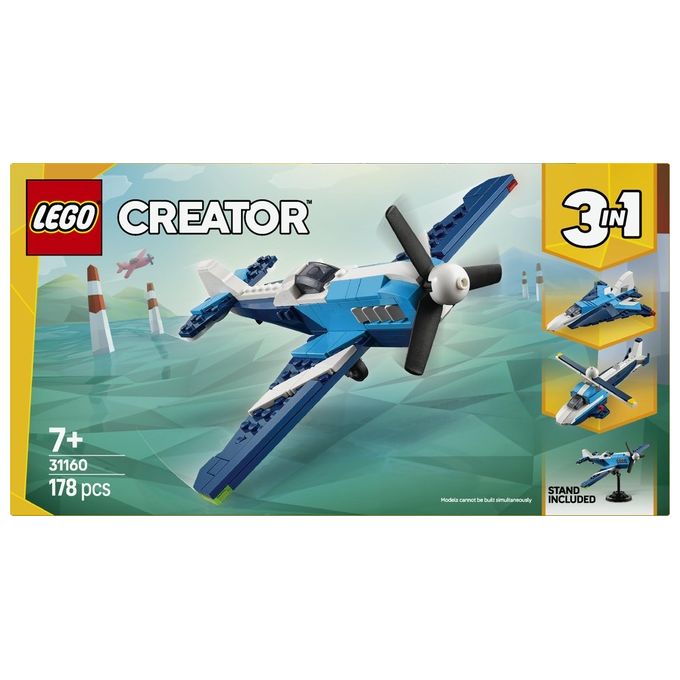 LEGO Aereo 31160 Creator Velivolo da Competizione 3 in 1 Esperienza Costruzione Versatile e Divertente