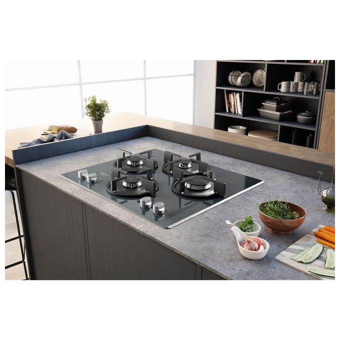 Hotpoint HAGD61SMR Diamond Piano cottura Gas 60 cm 4 fuochi Griglie in ghisa Accensione elettronica colore Specchio