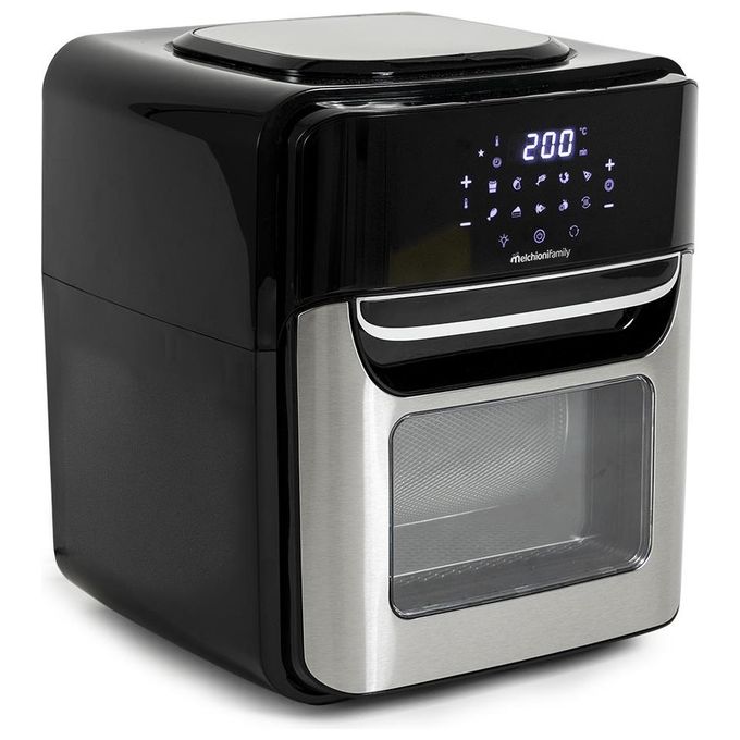 Melchioni Family Friggitrice ad Aria Smart VIRGINIA 12 Litri con Wifi Compatibile con Google e Alexa Nero