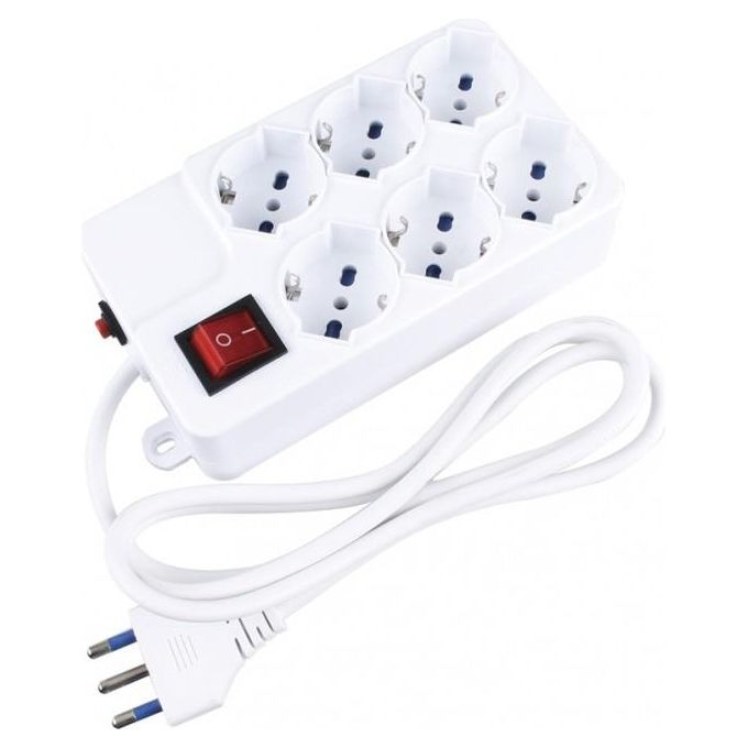 VulTech MU-03 Multipresa Bipasso 6 Posti On-Off Funzione Overload