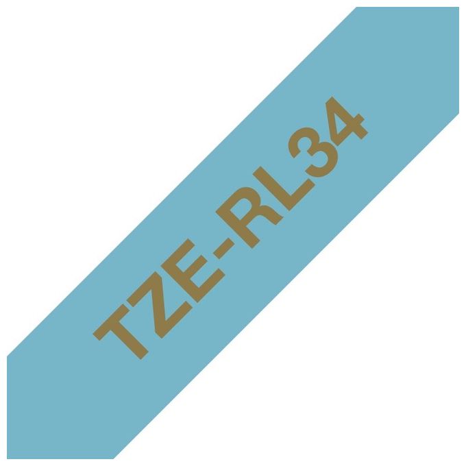 Brother TZE-RL34 Nastro per Stampante Oro su Azzurro 12mm