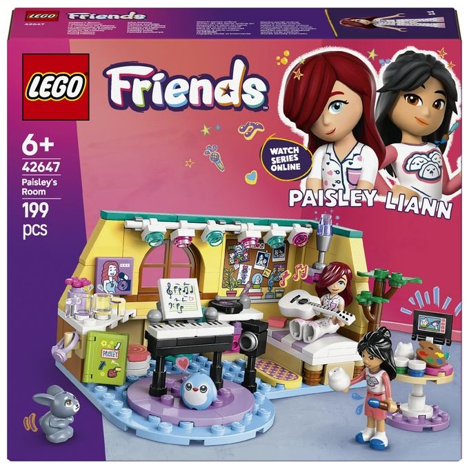 LEGO Friends La Cameretta di Paisley Giochi Educativi per le Abilita' Sociali per Bambine da 6 Anni Fan dell'Arte e Mestieri con 2 Personaggi e Strumenti Musicale Regalo Creativo a Tema Musica 42647