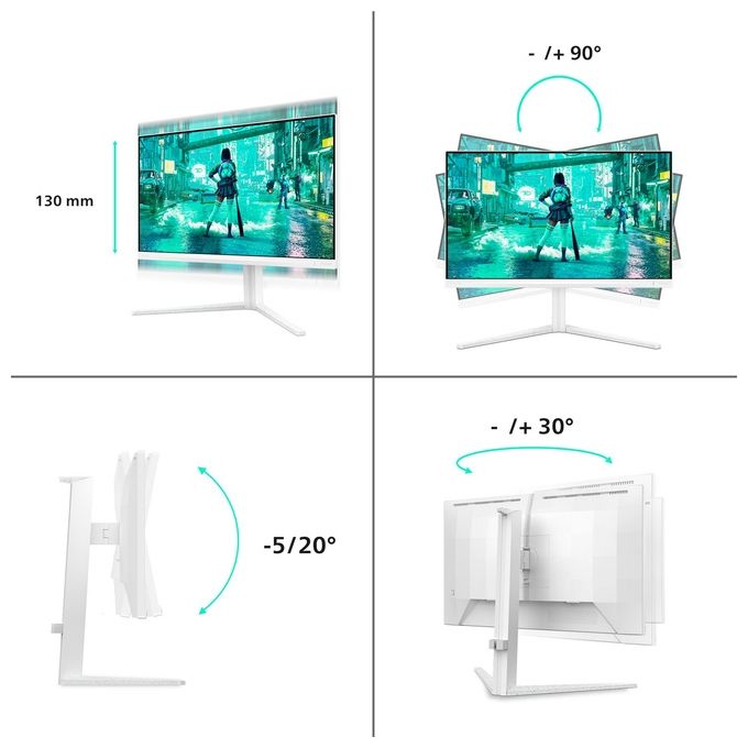 Philips Evnia 24M2N3201A-00 LED Display 23.8'' 1920x1080 Pixel Full HD LCD Bianco