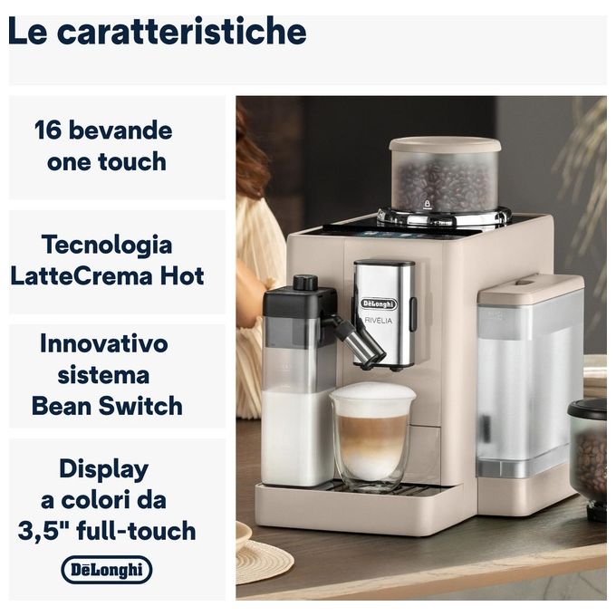 De'Longhi Rivelia EXAM440.55.BG Macchina automatica per caffe' in chicchi LatteCrema Hot