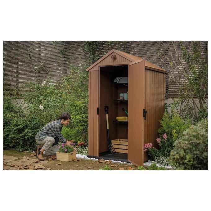 Keter Casetta Darwin 4x4 Marrone Resistente agli Agenti Atmosferici ‎117 x 125,8 x 205 cm