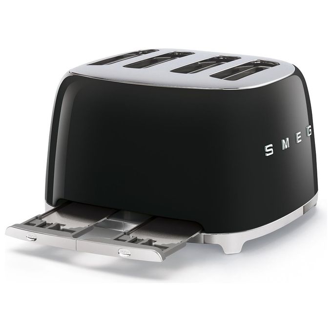Smeg TSF03BLEU Estetica 50's Style Tostapane 4 Fette 6 Livelli di Doratura Nero