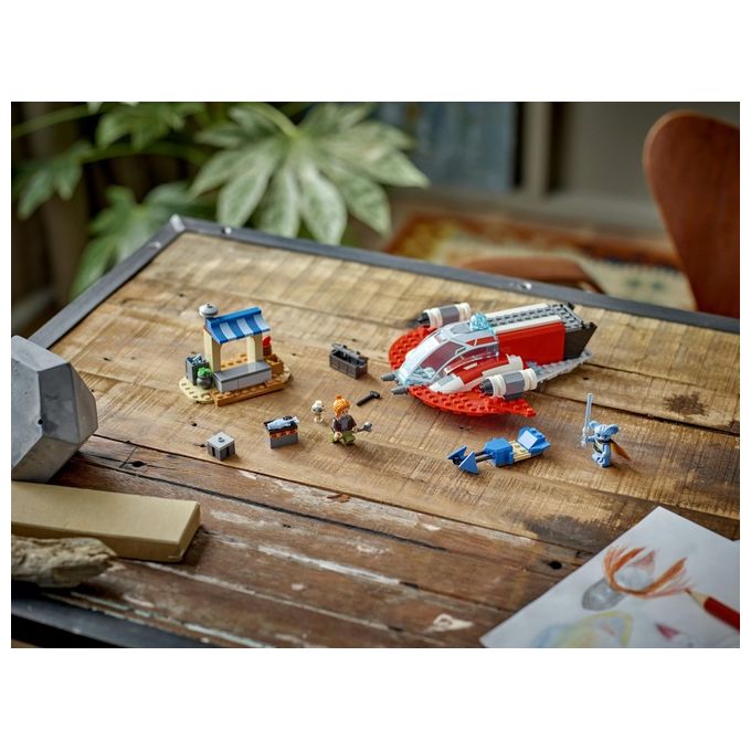 LEGO Star Wars 75384 The Crimson Firehawk, Starter Set con Astronave Giocattolo, Speeder Bike e 3 Personaggi, Regalo Bambini 4+