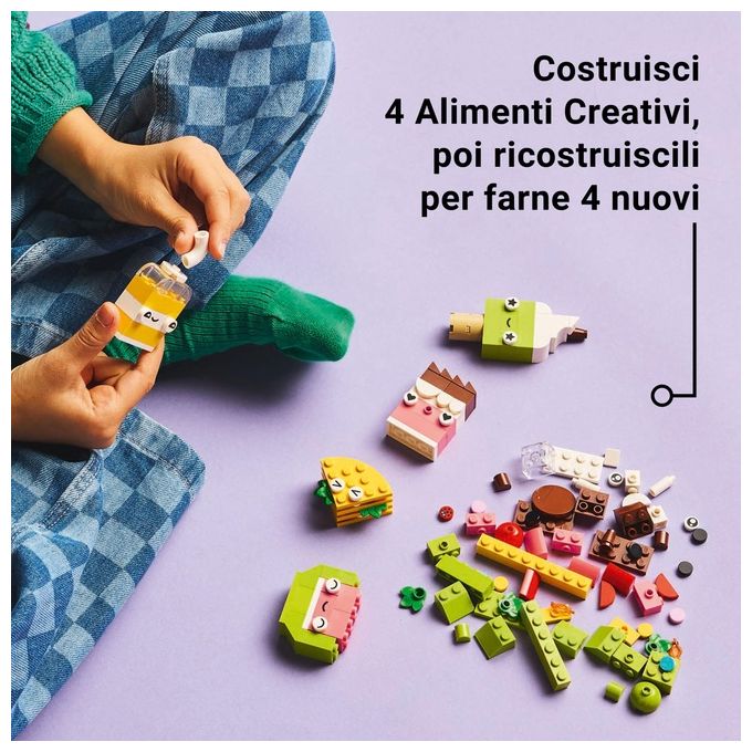 LEGO Classic Alimenti Creativi Piccolo Set di Giochi di Fantasia per Bambini e Bambine da 4 Anni in su con Cibo Giocattolo in Plastica da Costruire e Ricostruire in Altre Forme Idea Regalo 11039