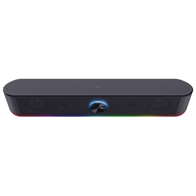 Trust  Gaming GXT 619 Thorne Soundbar PC Illuminata RGB, 12W, Casse PC, Stereo Speaker con Illuminazione Regolabile, Alimentazione USB, Jack AUX 3.5 mm, per Computer, Laptop, TV - Nero