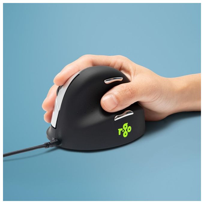 R-Go Tools HE Mouse Ergonomico Grande (Sopra 185mm) Destrorso Cablato
