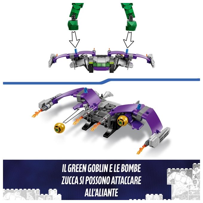 LEGO Marvel 76284 Personaggio Costruibile di Goblin, Gioco per Bambini 8+, Action Figure Snodabile del Nemico di Sider-Man