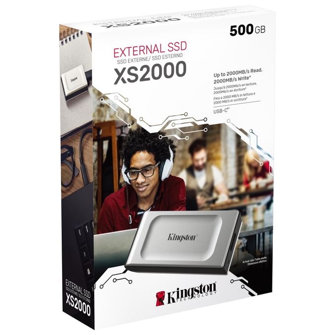 Kingston Technology XS2000 Ssd Portatile 500Gb Nero-Argento