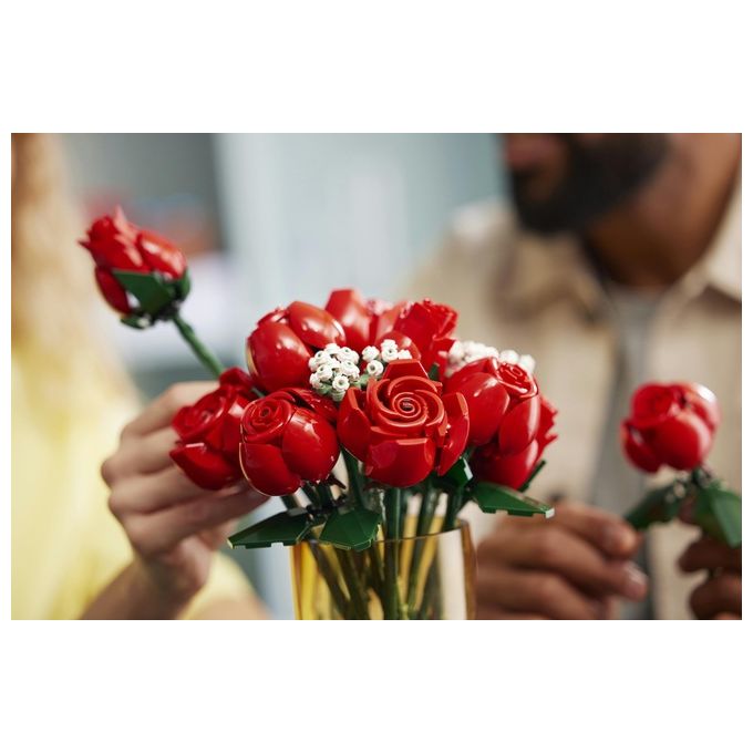 LEGO Icons 10328 Bouquet di Rose, Set Fiori Finti per Adulti, Decorazione Casa, Idea Regalo per Lei o Lui, Collezione Botanica