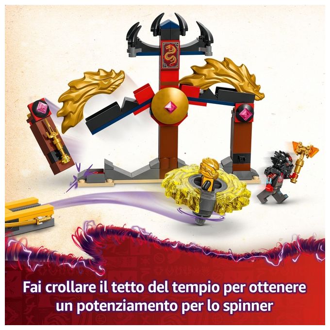 LEGO NINJAGO Battle Pack Draghi dello Spinjitzu - 2 Trottole Giocattolo Tempio Costruibile Elementi di Potere e 2 Minifigure Giochi per Bambini e Bambine da 6 Anni da La Rivolta dei Draghi 71826