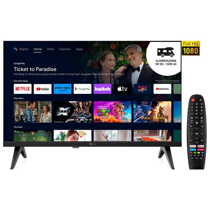 Telesystem 28000256 Tv Led 22'' Ful Hd SMG14 Android Smart 12-220v
