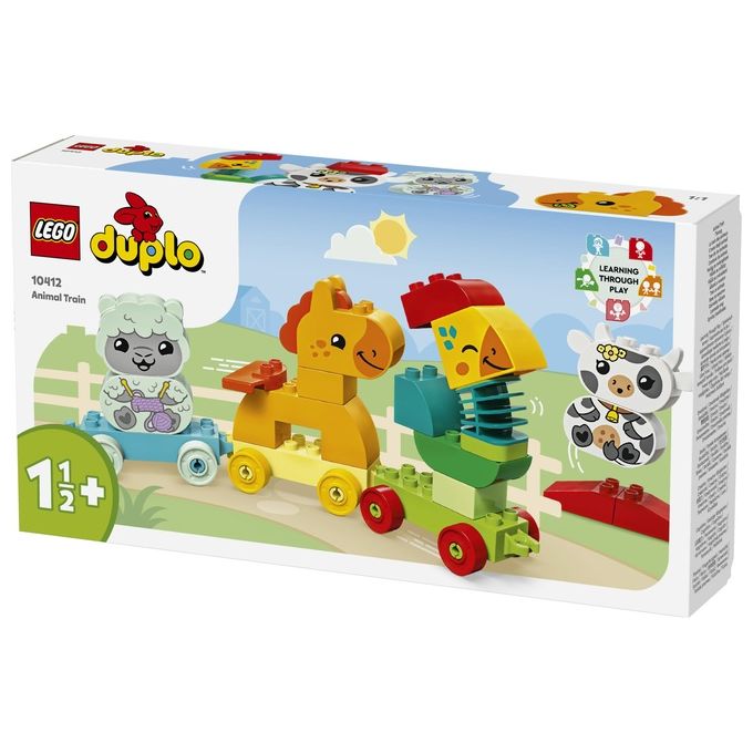 LEGO DUPLO 10412 Il Treno degli Animali, Giochi per Bambini da 1.5 Anni, Giocattolo Educativo per l'Apprendimento Didattico