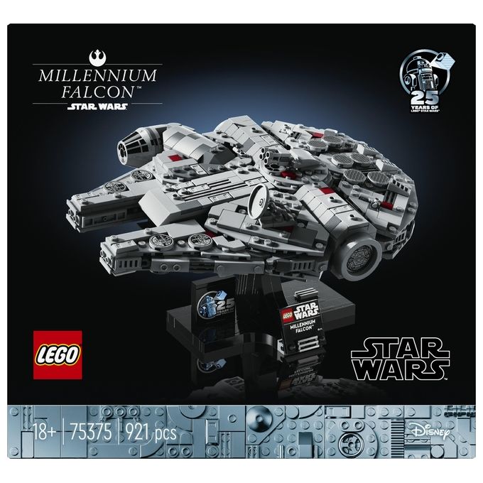 LEGO Star Wars 75375 Millennium Falcon, Modellino da Costruire di Astronave per Adulti, Idee Regalo Lui, Lei, Marito o Moglie