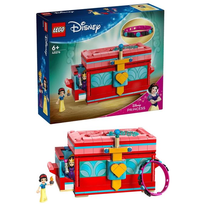 LEGO Disney Portagioie di Biancaneve Giocattolo Principesse da Costruire Giochi per Bambine e Bambini da 6 Anni con Mini Bamboline Accessori e un Braccialetto Personalizzabile Idea Regalo 43276