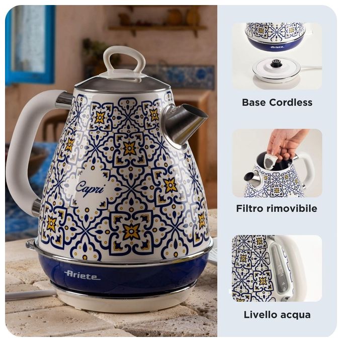 Ariete 2869 Bollitore Capri Bollitore Elettrico 17L Infusi the tisane Base cordless Autospegnimento