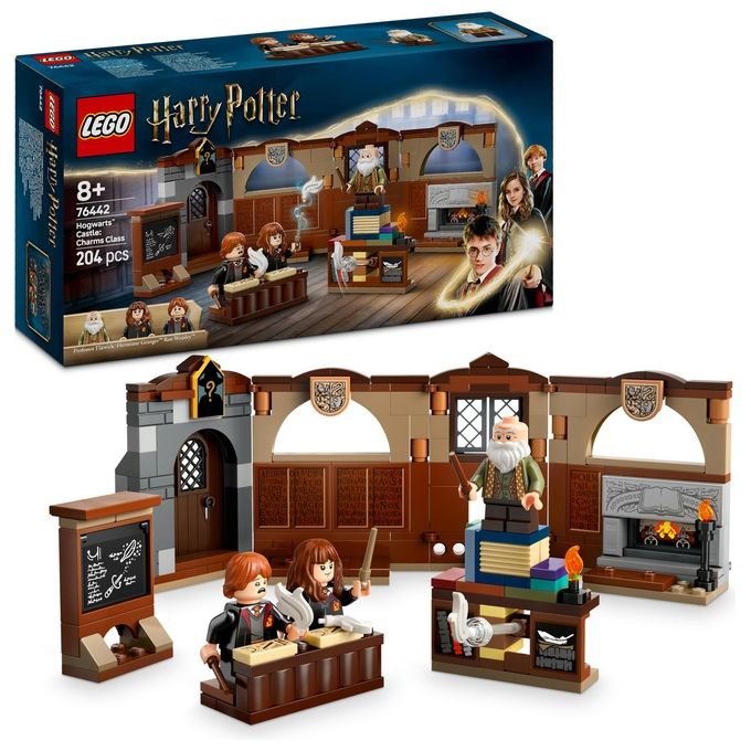 LEGO Harry Potter Castello di Hogwarts: Lezione di Incantesimi con 3 Minifigure da Collezione tra cui Hermione Granger e Ron Weasley con Funzione di levitazione Giochi per Bambini e Bambini da 8 Anni