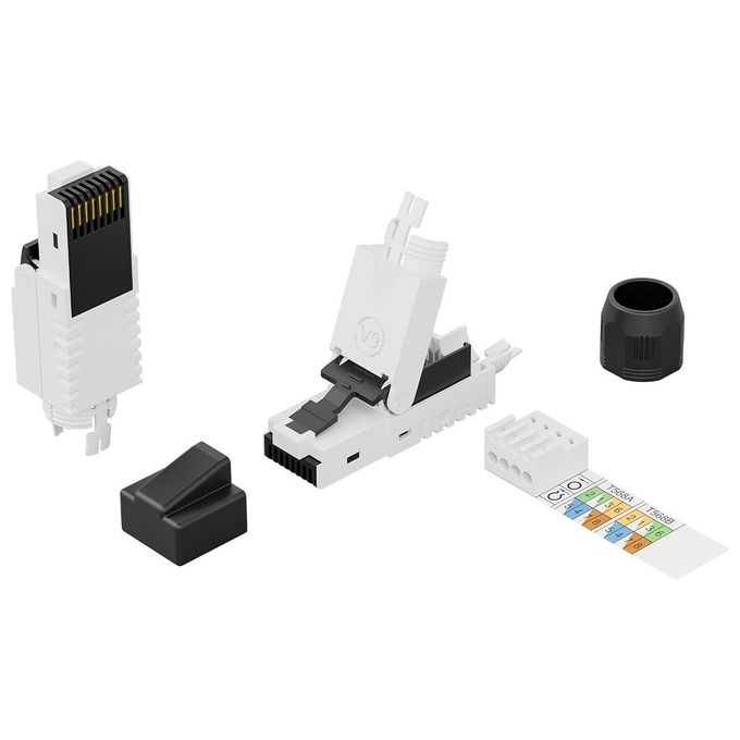 Digitus Connettore Tooless Rj45 Cat 6a Utp per Cavo Rigido e Flessibile