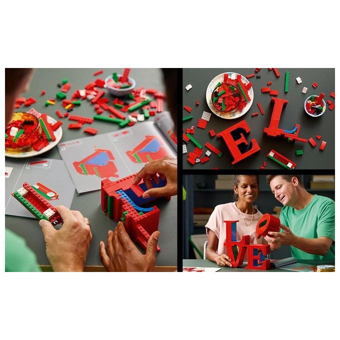 LEGO Art LOVE, Modellino da Costruire Iconica Scultura Pop di Robert Indiana, Hobby Creativo per Adulti, KIT_ Modellismo da Collezione, Idea Regalo Donna, Uomo, Fidanzamento e Anniversario 31214