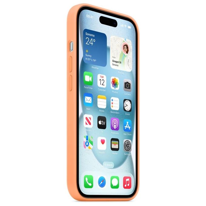 Apple Custodia MagSafe in Silicone per iPhone 15 Aranciata ​​​​​​​