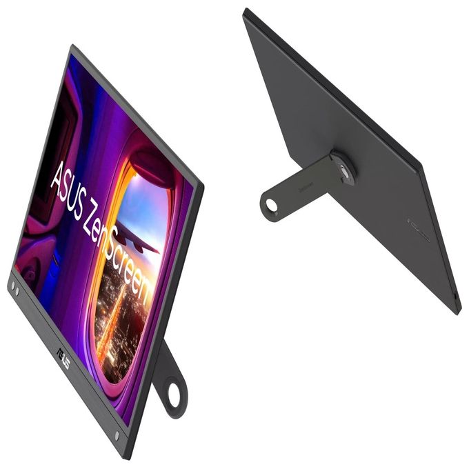 ASUS ZenScreen MB166CR Monitor Portatile da 16'' pollici (15.6) Full HD (1920x1080) IPS USB Type-C Anti-sfarfallio Filtro Luce Blu Superficie Antiriflesso Cavalletto di Supporto a 360° Nero