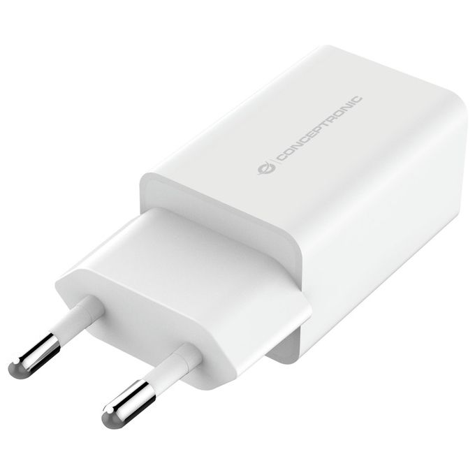 Conceptronic Caricatore Usb a 2 Porte 12W Bianco