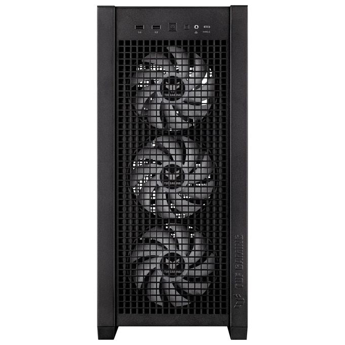 ASUS TUF GAMING GT302 TG ARGB Black Case Gaming E-ATX Mid Tower Pannelli Laterali intercambiabili Mesh Vetro Temperato 4 ventole ARGB preinstallate da 140 x 28 mm Nero