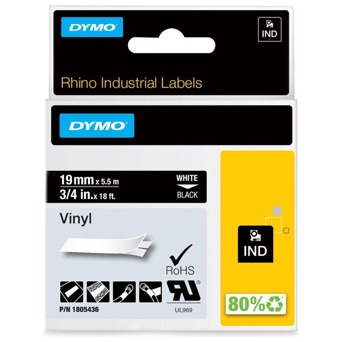 Dymo Nastro 19mmx 5 5m Vinile Bi Ne