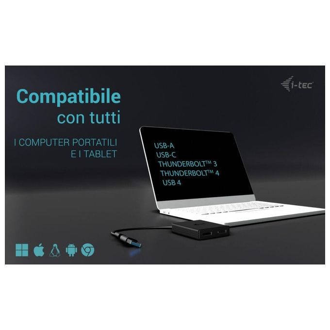 I-Tec USB-A-USB-C Dual 4K-60 Hz DisplayPort Video Adapter