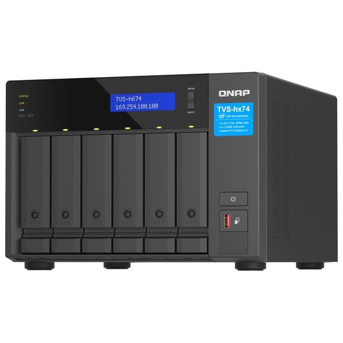 Qnap TVS-H674 NAS Tower Collegamento Ethernet LAN Nero i5-12400