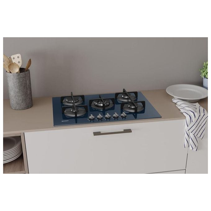Indesit ING 72T-GR Piano Cottura a Gas 5 Zone 73 cm Grafite