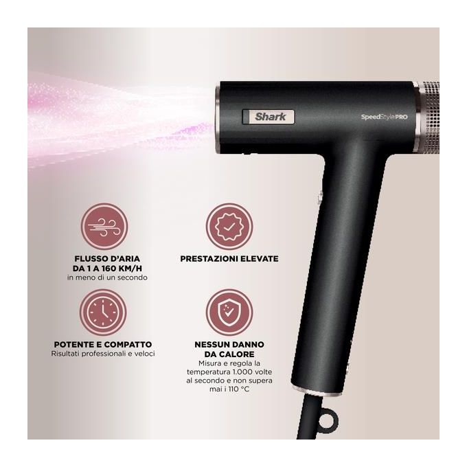 Shark HD731EU Asciugacapelli e styler Speedstyle pro