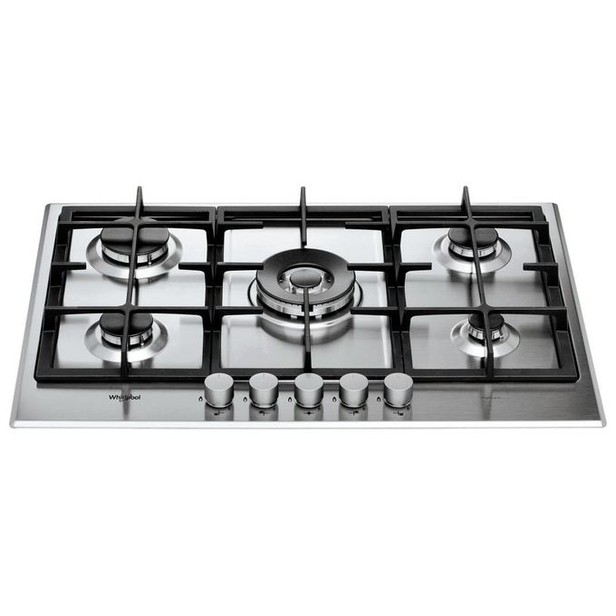 Whirlpool GMR 7522-IXL Piano Cottura a Gas 5 Zone iXelium Griglie in Ghisa 73 cm Acciaio Inox