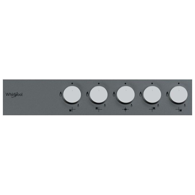 Whirlpool GMA 7514-IXL Piano Cottura a Gas 5 Zone iXelium Griglie in Ghisa 73 cm Acciaio Inox