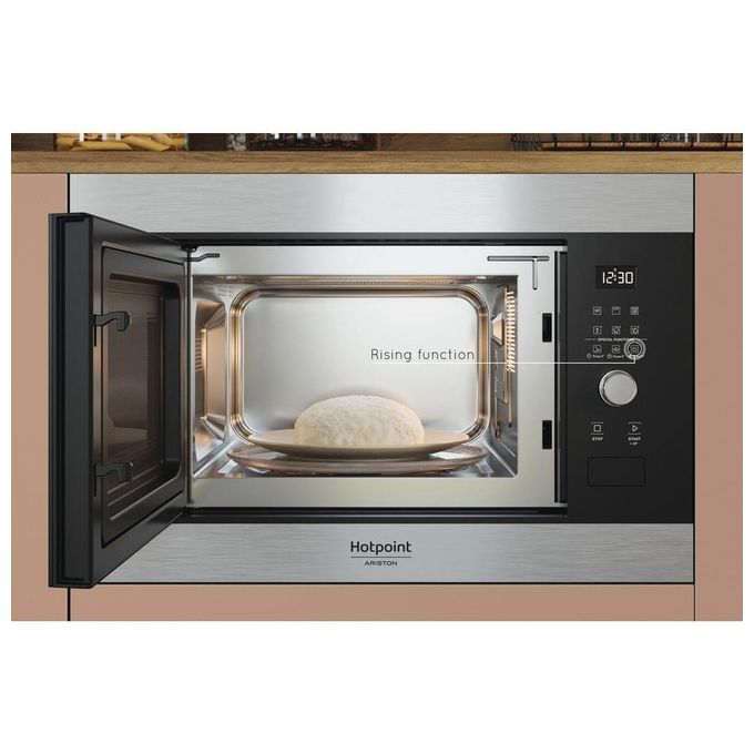 Hotpoint MF20G IX HA Microonde con Grill Capacita' 20 Litri Potenza 800W Apertura con pulsante a bandiera Auto Cook Scongelamento Nero-Acciaio Inox